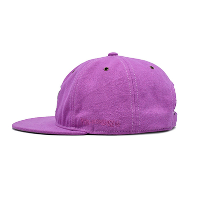 Pink Flat Brim Snapback Hut mit Selbstgewebe Schließung und 3D-Bau Logo