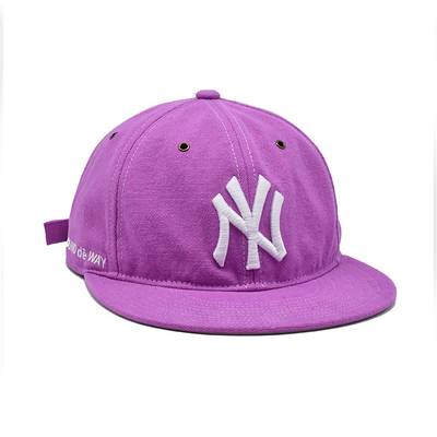 Pink Flat Brim Snapback Hut mit Selbstgewebe Schließung und 3D-Bau Logo