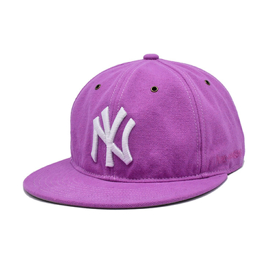 Pink Flat Brim Snapback Hut mit Selbstgewebe Schließung und 3D-Bau Logo