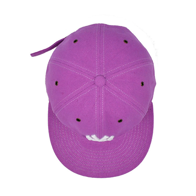 Pink Flat Brim Snapback Hut mit Selbstgewebe Schließung und 3D-Bau Logo