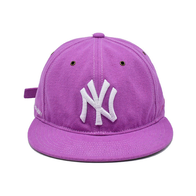 Pink Flat Brim Snapback Hut mit Selbstgewebe Schließung und 3D-Bau Logo