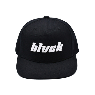 Custom Gummi-Patch Flat-Rim Unisex Snapback-Hüte mit Stick Logo