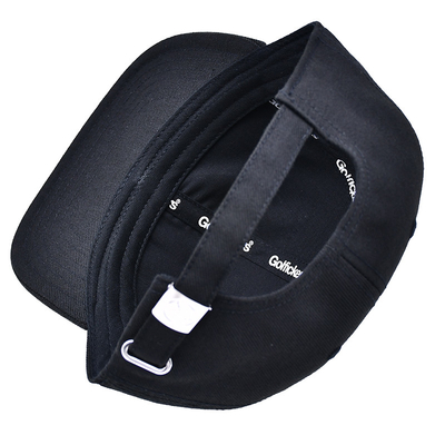 Broderierte, strukturierte, schnappback-Hüte mit flachem Visor aus Baumwollstoff und Druckband