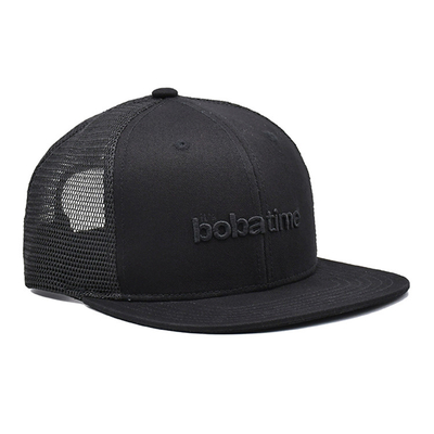 Atemberaubende Baumwolle 6 Panel Unisex Trucker Cap mit gesticktem Logo und gewebtem Etikett