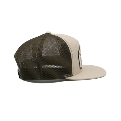 Unisex-Baumwoll-Trucker-Mütze mit flachem Visor und Snapback-Pflaster mit Stickfläche