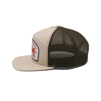 Unisex-Baumwoll-Trucker-Mütze mit flachem Visor und Snapback-Pflaster mit Stickfläche