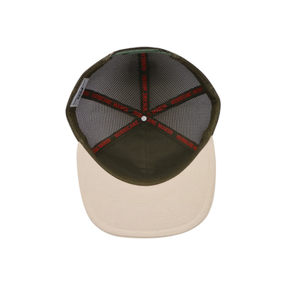 Unisex-Baumwoll-Trucker-Mütze mit flachem Visor und Snapback-Pflaster mit Stickfläche