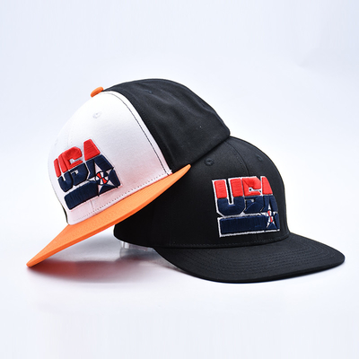 Custom Broderierte Flachkante Snapback-Hüte mit schwarzen oder angepassten Farben