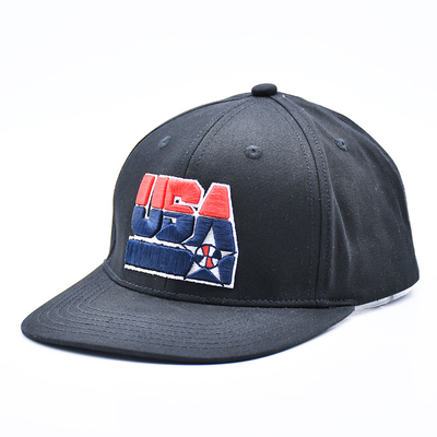 Custom Broderierte Flachkante Snapback-Hüte mit schwarzen oder angepassten Farben
