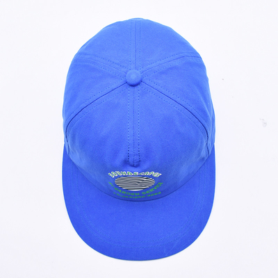 Hochwertiges, maßgeschneidertes Snapback-Mütze Blau unstrukturiert 5 Panels flacher Rand Outdoor Soft Hip Hop Hüte für Männer
