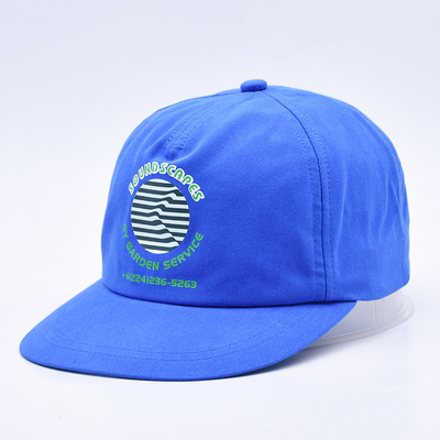 Hochwertiges, maßgeschneidertes Snapback-Mütze Blau unstrukturiert 5 Panels flacher Rand Outdoor Soft Hip Hop Hüte für Männer