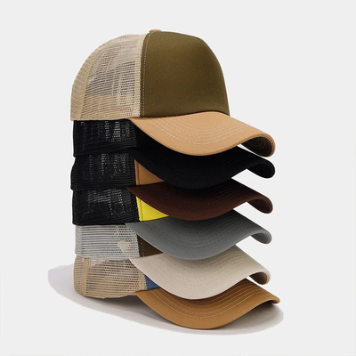 Oem Hochwertige Großhandel Mesh Trucker Cap 5 Panel Plain Rücken Trucker Hut Custom Gorras Mesh Hüte