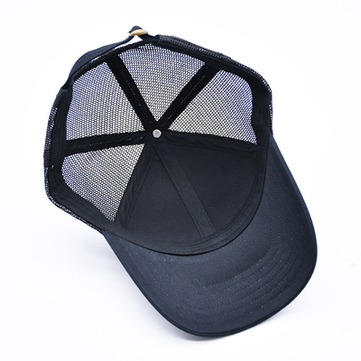 Schwarz 6 Panels Mesh Trucker Hut Glitter Trucker Kappe Hochwertige Mode Sequins Stickerei Trucker Hüte