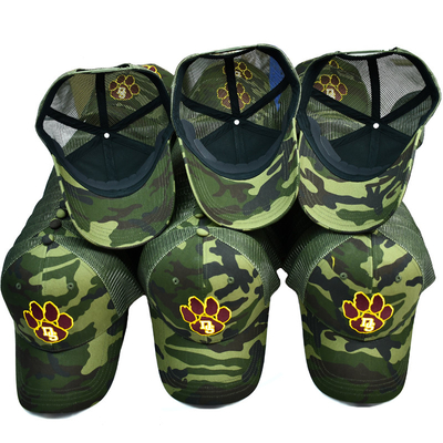 Grüne Masche Trucker Hut Custom 6 Panel Gorra Trucker Kappe mit Stick Logo