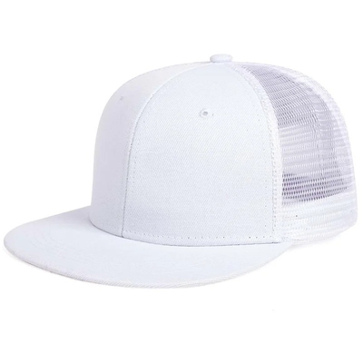 Holz, einfache 6-Panel-Trucker-Kappe, benutzerdefinierte Flachnetz-Trucker-Hütte
