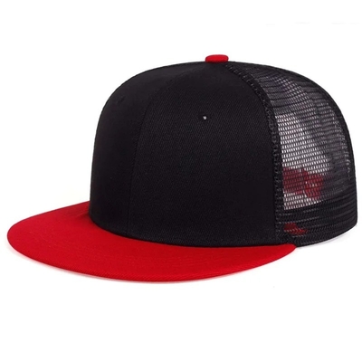 Holz, einfache 6-Panel-Trucker-Kappe, benutzerdefinierte Flachnetz-Trucker-Hütte