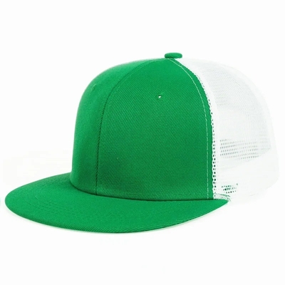 Holz, einfache 6-Panel-Trucker-Kappe, benutzerdefinierte Flachnetz-Trucker-Hütte