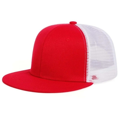 Holz, einfache 6-Panel-Trucker-Kappe, benutzerdefinierte Flachnetz-Trucker-Hütte