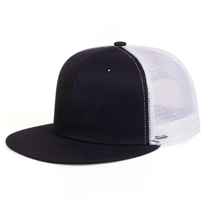 Holz, einfache 6-Panel-Trucker-Kappe, benutzerdefinierte Flachnetz-Trucker-Hütte