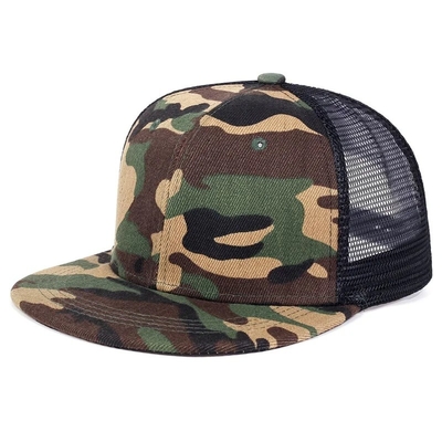 Holz, einfache 6-Panel-Trucker-Kappe, benutzerdefinierte Flachnetz-Trucker-Hütte