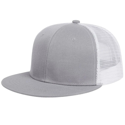 Holz, einfache 6-Panel-Trucker-Kappe, benutzerdefinierte Flachnetz-Trucker-Hütte
