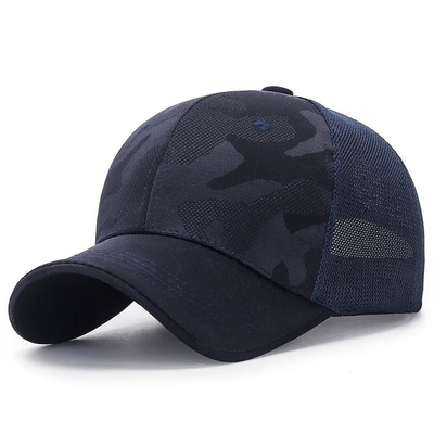 Hohe Qualität Männer Trucker Hut Hersteller Großhandel Camo Tarnung geschwungenen Rand Mesh Cap