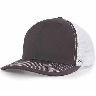 Custom vorgebogenen Mesh Hut Baumwolle Trucker Cap mit Plastik Snapback