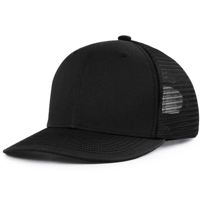 Custom vorgebogenen Mesh Hut Baumwolle Trucker Cap mit Plastik Snapback