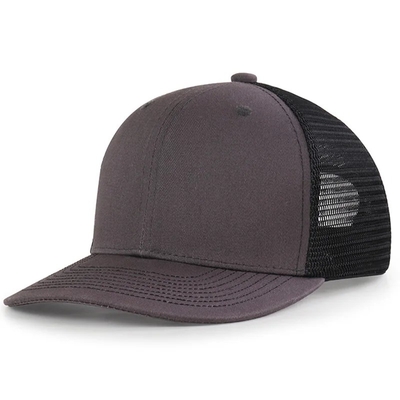 Custom vorgebogenen Mesh Hut Baumwolle Trucker Cap mit Plastik Snapback