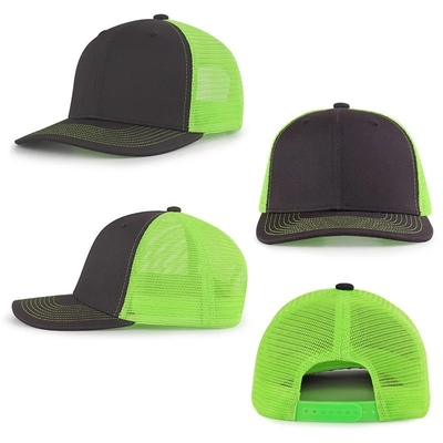 Custom vorgebogenen Mesh Hut Baumwolle Trucker Cap mit Plastik Snapback
