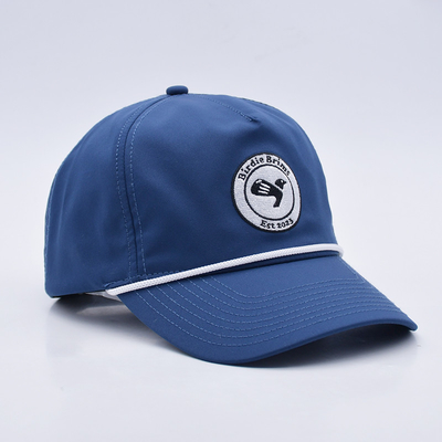 Großhandel Blue Rope Baseball Cap Custom Struktur Broderie Logo 5 Panel Golf Hüte Gorras
