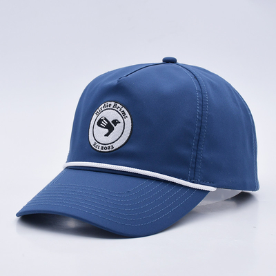 Großhandel Blue Rope Baseball Cap Custom Struktur Broderie Logo 5 Panel Golf Hüte Gorras