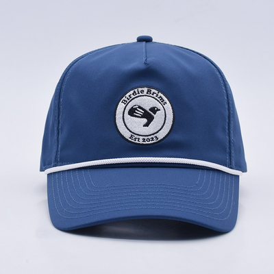 Großhandel Blue Rope Baseball Cap Custom Struktur Broderie Logo 5 Panel Golf Hüte Gorras