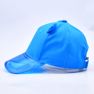 OEM Hut Fabrik Großhandel Hochwertige 5 Panel Kinder Baseballkappe Custom Transparent PVC Kante Kinder Baseball Hüte