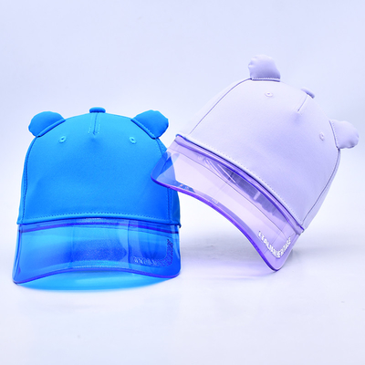 OEM Hut Fabrik Großhandel Hochwertige 5 Panel Kinder Baseballkappe Custom Transparent PVC Kante Kinder Baseball Hüte