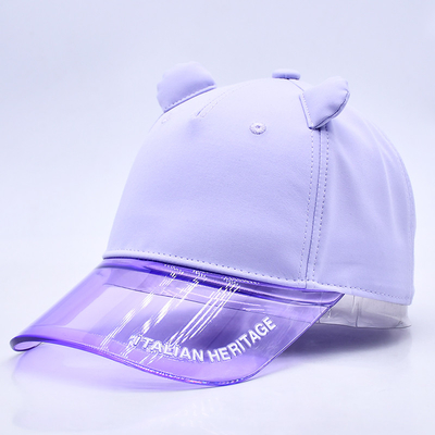 OEM Hut Fabrik Großhandel Hochwertige 5 Panel Kinder Baseballkappe Custom Transparent PVC Kante Kinder Baseball Hüte
