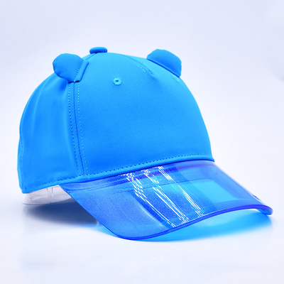 OEM Hut Fabrik Großhandel Hochwertige 5 Panel Kinder Baseballkappe Custom Transparent PVC Kante Kinder Baseball Hüte