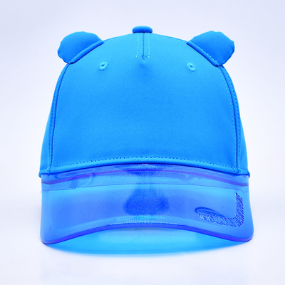 OEM Hut Fabrik Großhandel Hochwertige 5 Panel Kinder Baseballkappe Custom Transparent PVC Kante Kinder Baseball Hüte