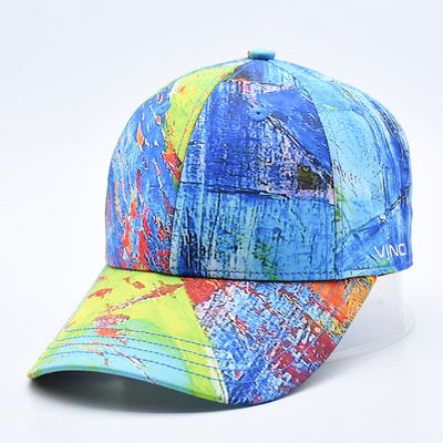 6 Panel Baseballkappe mit Logo-Profil und geschwungenem Visor
