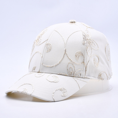 Fashion Hip Hop Kurvenrand Sport weiße Baseballkappen Großhandel Custom Baseball Hut gestickt