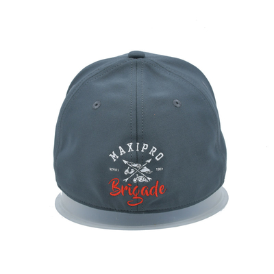 Großhandel 6 Panel Graue elastische Baseballmütze kundenspezifische Baseballmütze geschlossener Rücken
