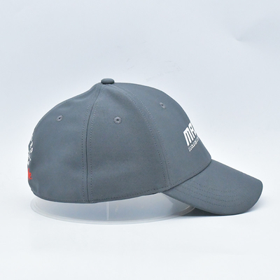 Großhandel 6 Panel Graue elastische Baseballmütze kundenspezifische Baseballmütze geschlossener Rücken