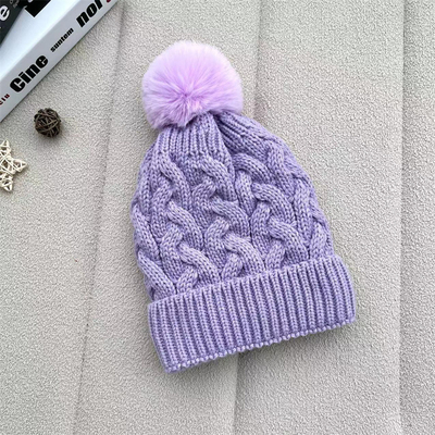 Custom All Over Print Beanies Winter Warm Fischer Beanie Rib Strick Baumwolle Pom Pom Hut