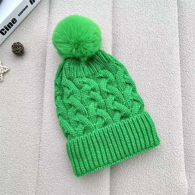 Custom All Over Print Beanies Winter Warm Fischer Beanie Rib Strick Baumwolle Pom Pom Hut
