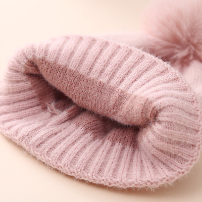 2024 Neuer Herbst-Winter Baby Strickhut Mädchen Acryl-Bilayer Warmer Kleinkind Beanie Süßes Herz Neugeborenes Hut