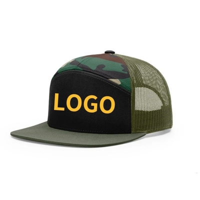 Custom Logo 7 Panels Kappe Großhandel Mesh Trucker Hüte