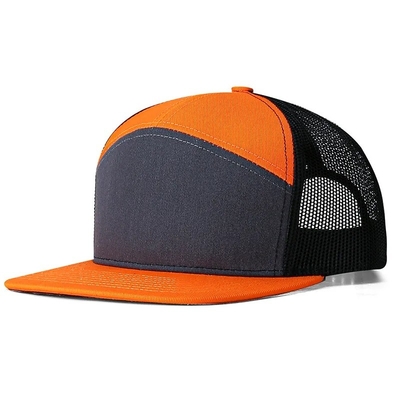 Custom Logo 7 Panels Kappe Großhandel Mesh Trucker Hüte