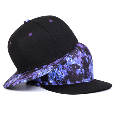 Hochwertiges Sternenhimmel-Druck-Snapback-Hut, eigenes Logo-Design, Flat-Bill-Hüte mit 6-Panel-Snapback-Kappe