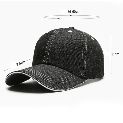Verstärkte Nähte 6 Panel Baseballkappe mit hoher Krone und unstrukturiertem Design
