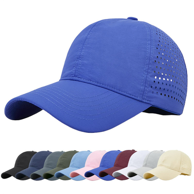 Hochwertige Baumwolle Polyester 6 Panel Sport schnell trockene Baseballkappe Trucker verstellbarer Snapback Baseballkappe